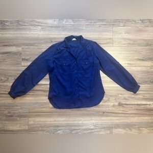 LeGrange blue button up blouse sz 14